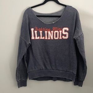 Off the Shoulder Fighting Illini Sweater